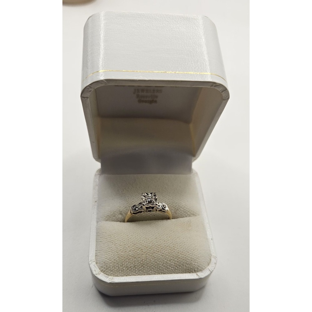 Vtg 14K Yellow Gold Diamond Ring 2.3g Fine Jewelry Size 7 - Picture 5 of 16